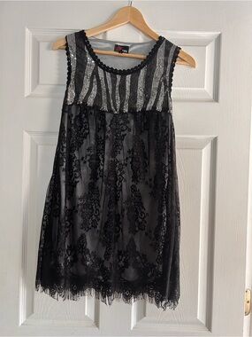 Black Lace & Sequin Mini Dress